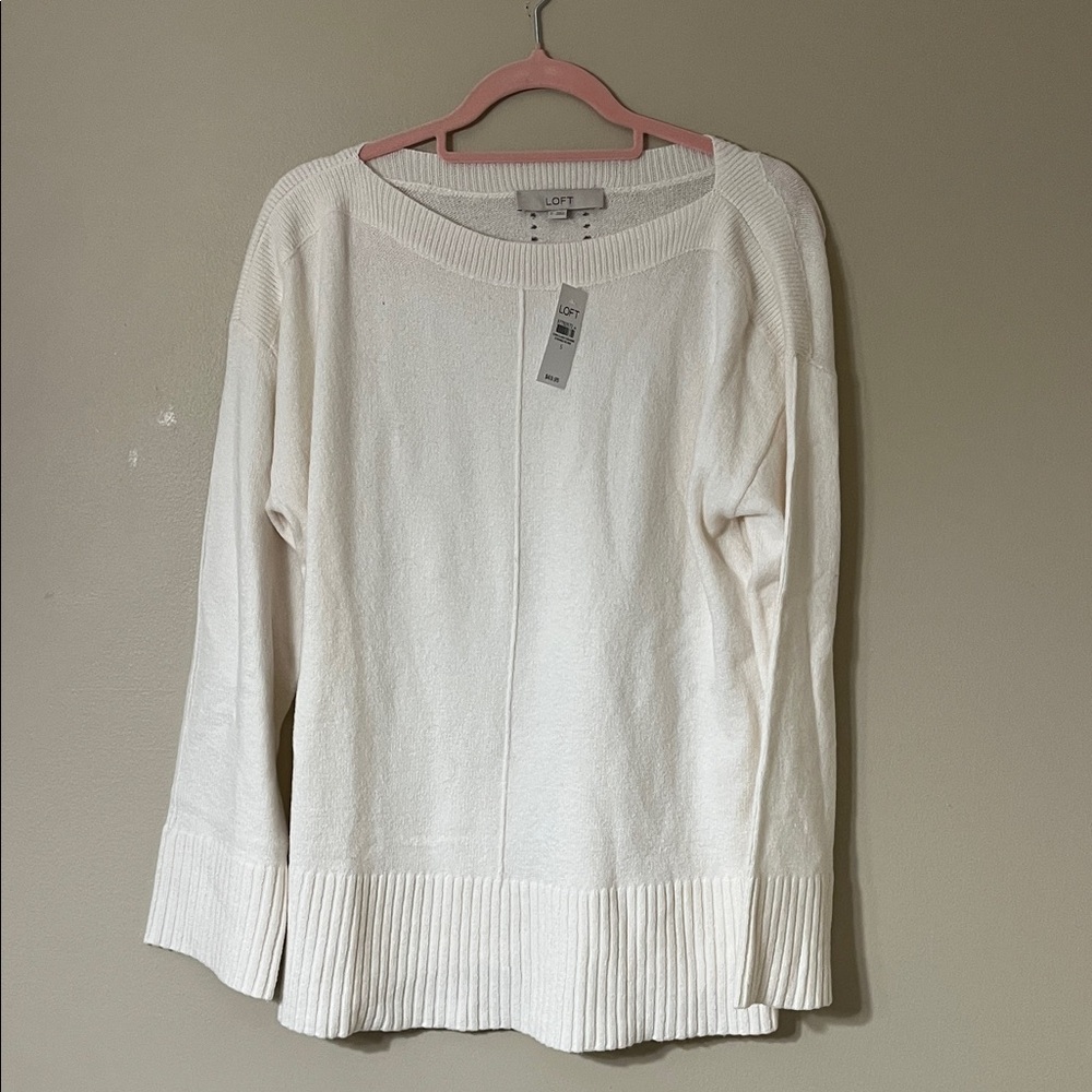NWT LOFT Cream Knit Sweater